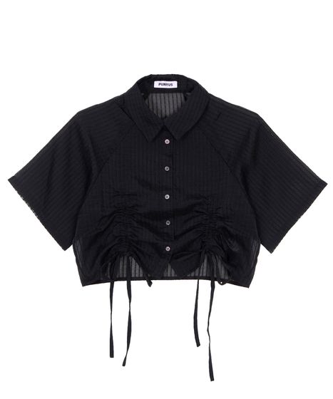 シアークロップド丈ドロストシャツ[商品：PN26SS-053] - PUNYUS Online