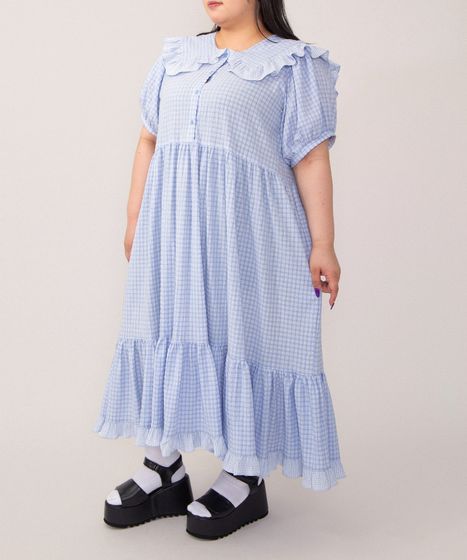ギンガムチェックフリルワンピース[商品：PN26SS-058] - PUNYUS Online