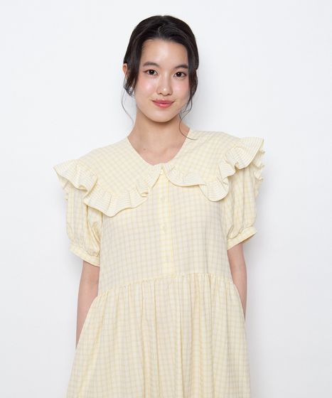 ギンガムチェックフリルワンピース[商品：PN26SS-058] - PUNYUS Online