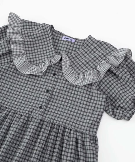 ギンガムチェックフリルワンピース[商品：PN26SS-058] - PUNYUS Online