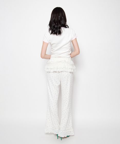 花柄リブフレアフリルパンツ[商品：PN26SS-065] - PUNYUS Online Store