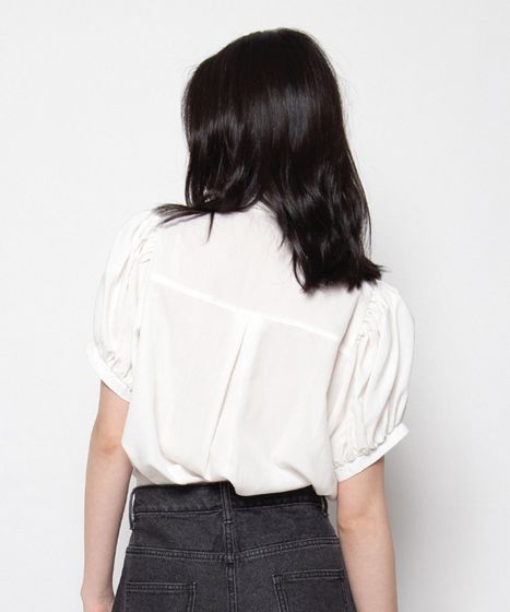 半袖リボン付きブラウス[商品：PN26SS-066] - PUNYUS Online Store