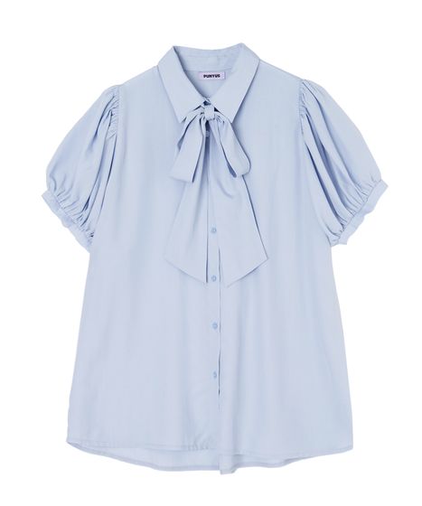 半袖リボン付きブラウス[商品：PN26SS-066] - PUNYUS Online Store