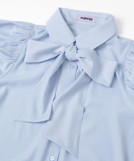 半袖リボン付きブラウス[商品：PN26SS-066] - PUNYUS Online Store
