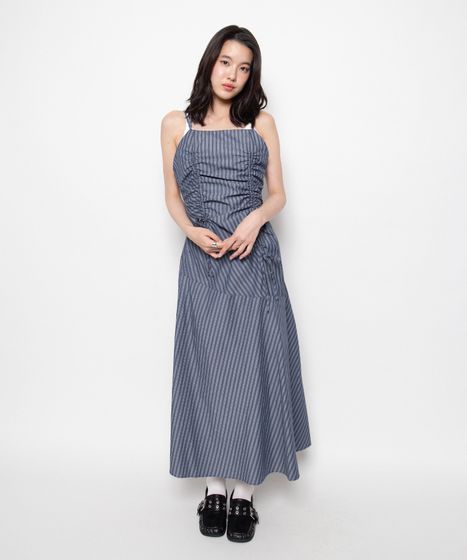ストライプシャーリングキャミワンピース[商品：PN26SS-068] - PUNYUS