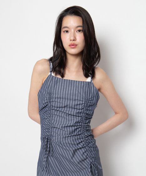 ストライプシャーリングキャミワンピース[商品：PN26SS-068] - PUNYUS