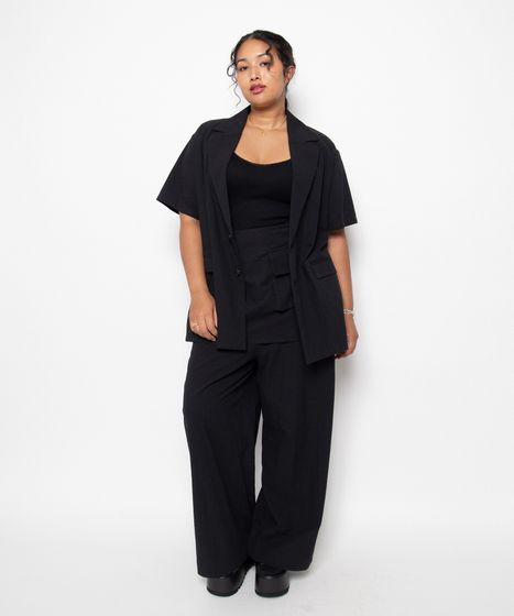【完売品】Bruna pants set up black ボトムスのみ サマーラップレイヤードパンツ[商品：PN26SS-070] - PUNYUS Online