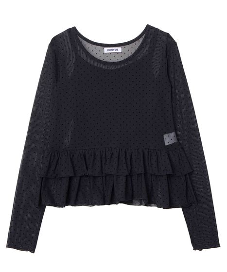 キャミセットドットフリルシアートップス[商品：PN26SS-087] - PUNYUS