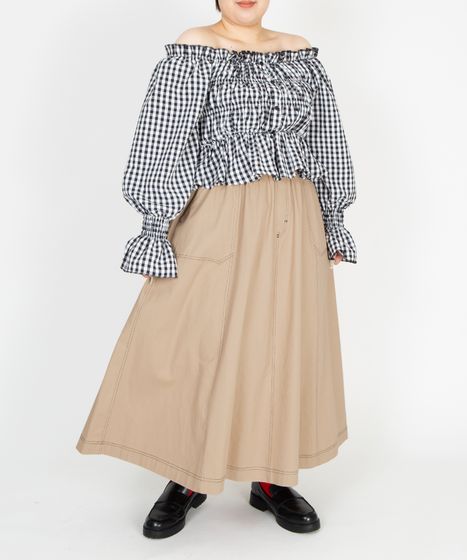 ステッチフレアロングスカート[商品：PN26SSR-005] - PUNYUS Online