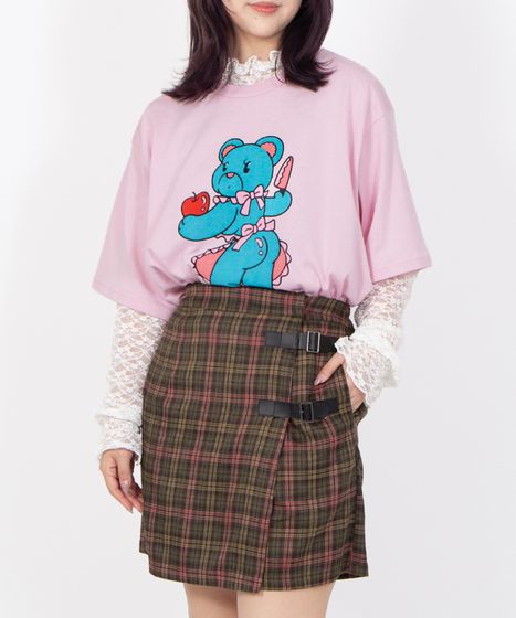 チェック柄ラップミニスカート[商品：PN26SSR-006] - PUNYUS Online