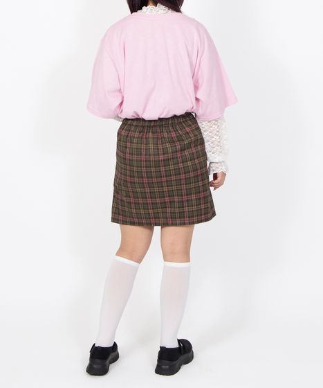 チェック柄ラップミニスカート[商品：PN26SSR-006] - PUNYUS Online