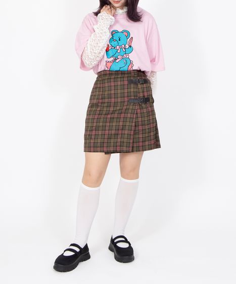 ALBA ROSA 升目柄 チェック ミニスカート チェック柄ラップミニスカート[商品：PN26SSR-006] - PUNYUS Online