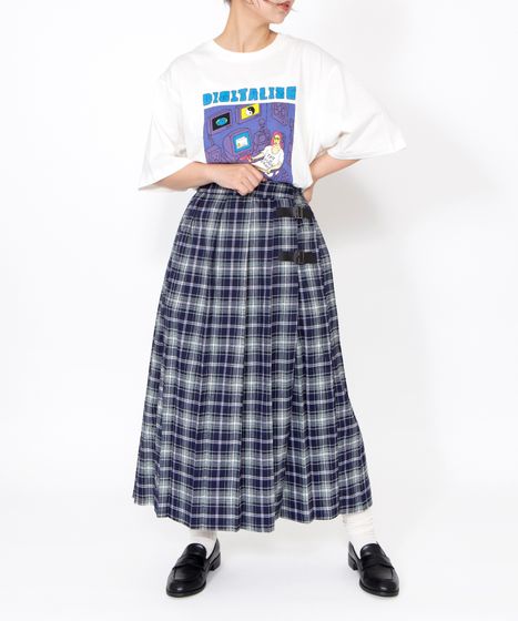 チェック柄ラップスカート[商品：PN26SSR-007] - PUNYUS Online Store