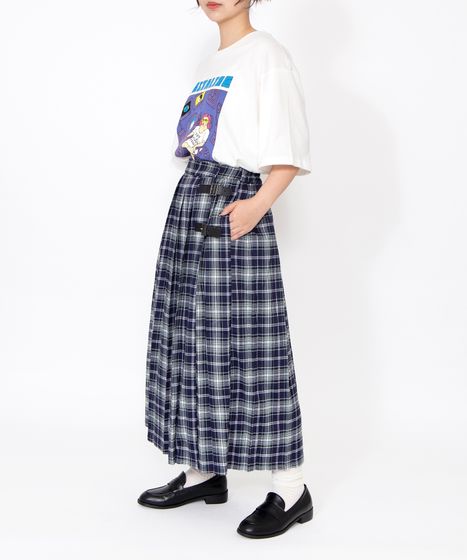 チェック柄ラップスカート[商品：PN26SSR-007] - PUNYUS Online Store