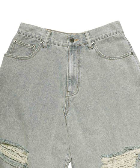 ダメージデニムワイドパンツ[商品：PN26T-001] - PUNYUS Online Store