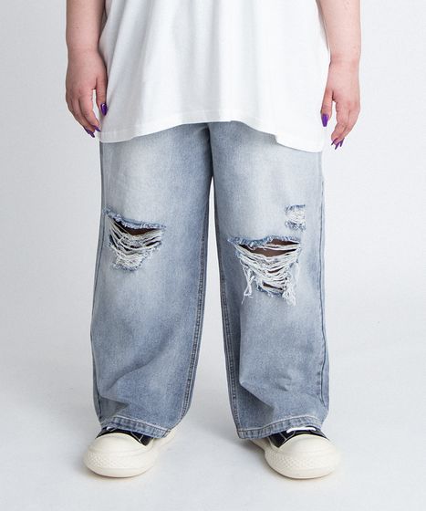 ダメージレギュラーデニムパンツ[商品：PN26T-003] - PUNYUS Online