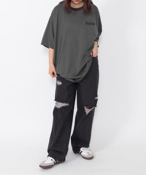 ダメージレギュラーデニムパンツ[商品：PN26T-003] - PUNYUS Online