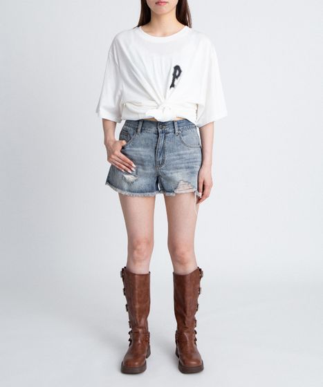 ダメージデニムショートパンツ[商品：PN26T-007] - PUNYUS Online