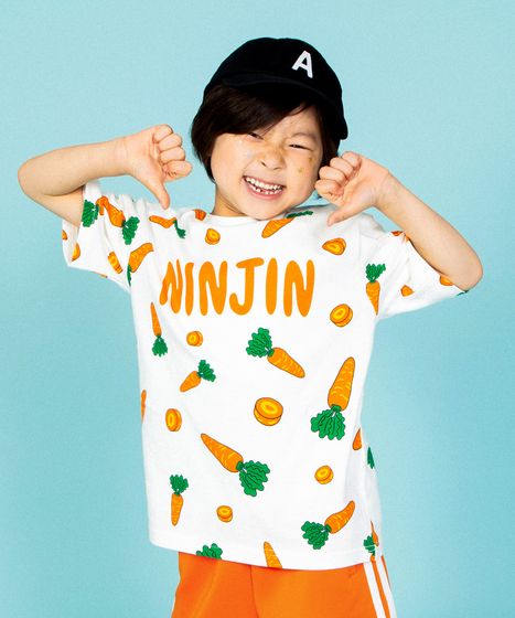 キッズフード総柄Tシャツ[商品：PNK24SS-001] - PUNYUS Online Store