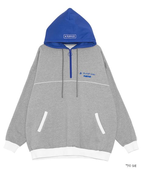 Playstation裏起毛ハーフジッププルパーカー[商品：PNPS25AW-005