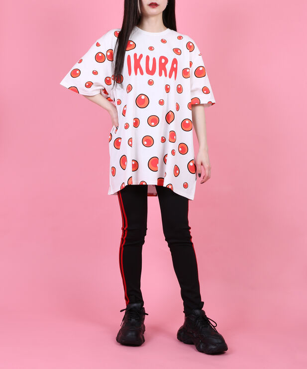 フード総柄tシャツ Ikura Okura Katsu 商品 Pn15aw 0 5r Punyus Online Store 公式通販