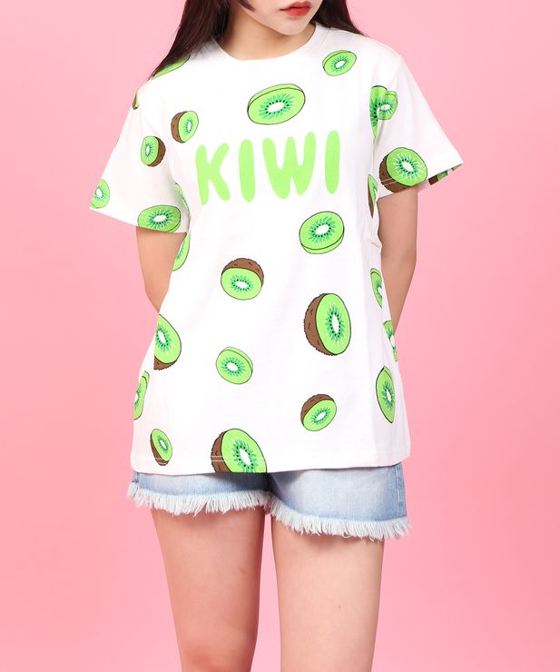 フード総柄tシャツ Tomato Kiwi Rennyu 商品 Pn18aw 019 5r Punyus Online Store 公式通販
