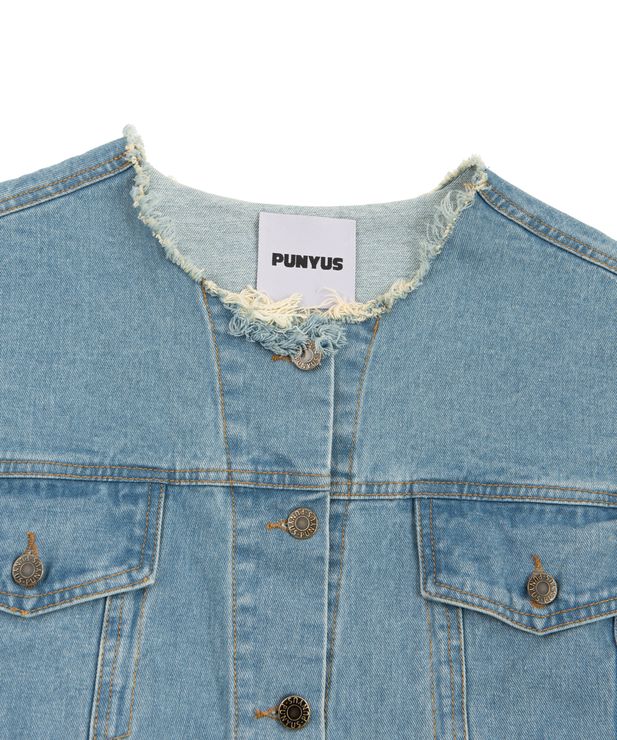 ノーカラーデニムジャケット 商品 Pn22ss 025 1 Punyus Online Store 公式通販
