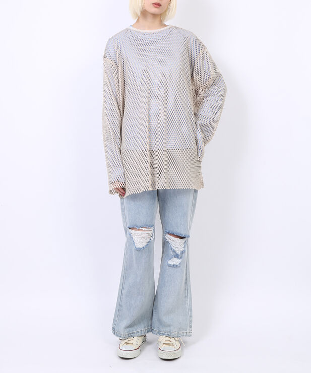 高評価なギフト ピクミン様 nowos サイズM 定番ダメージフレアデニム