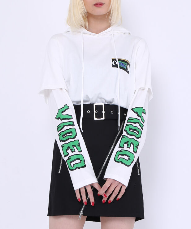 フェイクレイヤードフーデッドロンT[商品：PN23SS-028] - PUNYUS